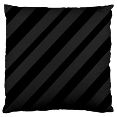 Gray And Black Lines Large Flano Cushion Case (two Sides) by Valentinaart