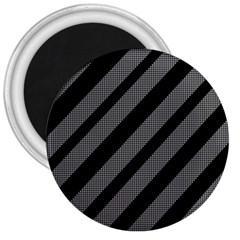 Black And Gray Lines 3  Magnets by Valentinaart