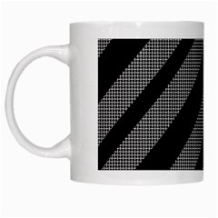 Black And Gray Lines White Mugs by Valentinaart