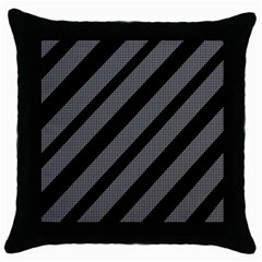 Black And Gray Lines Throw Pillow Case (black) by Valentinaart