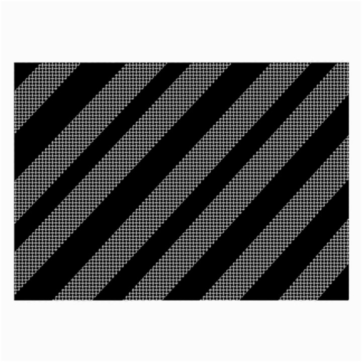 Black and gray lines Large Glasses Cloth (2-Side)