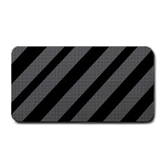 Black And Gray Lines Medium Bar Mats by Valentinaart