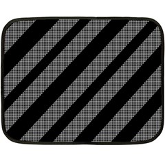 Black And Gray Lines Fleece Blanket (mini) by Valentinaart