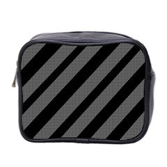 Black And Gray Lines Mini Toiletries Bag 2-side by Valentinaart