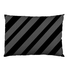 Black And Gray Lines Pillow Case (two Sides) by Valentinaart