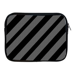 Black And Gray Lines Apple Ipad 2/3/4 Zipper Cases by Valentinaart