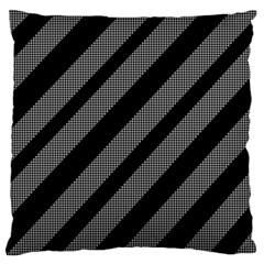 Black And Gray Lines Large Flano Cushion Case (one Side) by Valentinaart