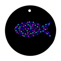 Purple Fish Ornament (round)  by Valentinaart