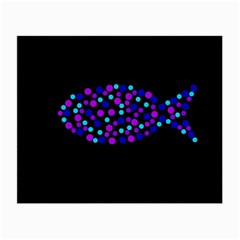 Purple Fish Small Glasses Cloth (2-side) by Valentinaart