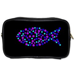 Purple Fish Toiletries Bags by Valentinaart