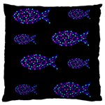 Purple fishes pattern Standard Flano Cushion Case (One Side) Front