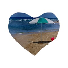 Beach Umbrella Standard 16  Premium Heart Shape Cushions by PhotoThisxyz