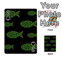 Green Fishes Pattern Playing Cards 54 Designs  by Valentinaart