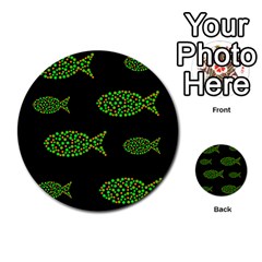 Green Fishes Pattern Multi-purpose Cards (round) 