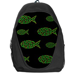 Green Fishes Pattern Backpack Bag by Valentinaart