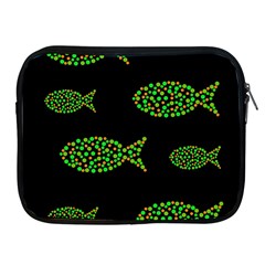 Green Fishes Pattern Apple Ipad 2/3/4 Zipper Cases by Valentinaart