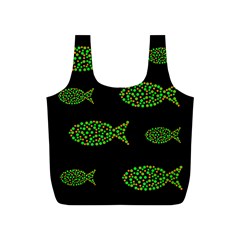 Green Fishes Pattern Full Print Recycle Bags (s)  by Valentinaart