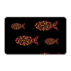 Orange Fishes Pattern Magnet (rectangular) by Valentinaart