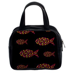 Orange Fishes Pattern Classic Handbags (2 Sides) by Valentinaart