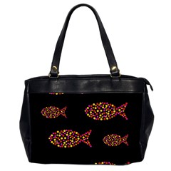 Orange Fishes Pattern Office Handbags (2 Sides)  by Valentinaart