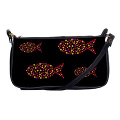 Orange Fishes Pattern Shoulder Clutch Bags by Valentinaart