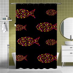 Orange Fishes Pattern Shower Curtain 48  X 72  (small)  by Valentinaart