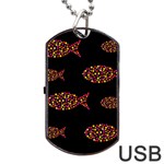 Orange fishes pattern Dog Tag USB Flash (One Side) Front