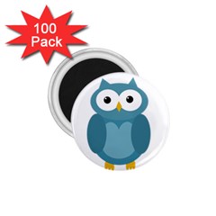 Cute Blue Owl 1 75  Magnets (100 Pack)  by Valentinaart