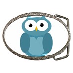 Cute blue owl Belt Buckles Front