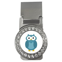 Cute Blue Owl Money Clips (cz)  by Valentinaart