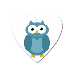 Cute Blue Owl Heart Magnet by Valentinaart