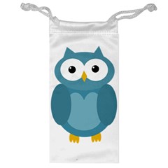 Cute Blue Owl Jewelry Bags by Valentinaart