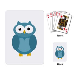 Cute Blue Owl Playing Card by Valentinaart