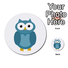 Cute Blue Owl Multi-purpose Cards (round)  by Valentinaart