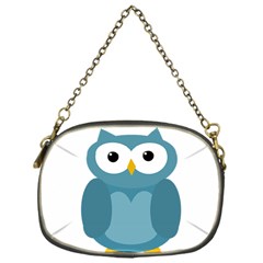 Cute Blue Owl Chain Purses (one Side)  by Valentinaart