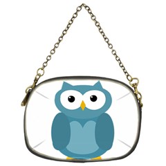 Cute Blue Owl Chain Purses (two Sides)  by Valentinaart