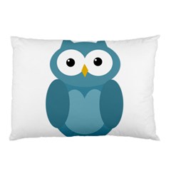 Cute Blue Owl Pillow Case by Valentinaart