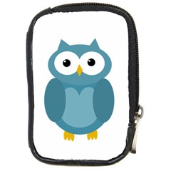 Cute Blue Owl Compact Camera Cases by Valentinaart