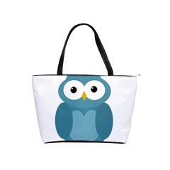 Cute Blue Owl Shoulder Handbags by Valentinaart