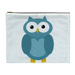 Cute Blue Owl Cosmetic Bag (xl) by Valentinaart