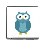 Cute blue owl Memory Card Reader (Square) Front