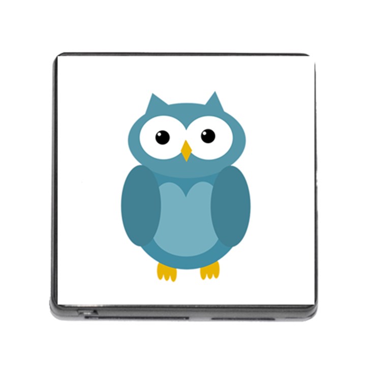 Cute blue owl Memory Card Reader (Square)