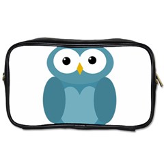 Cute Blue Owl Toiletries Bags by Valentinaart