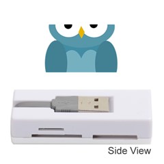 Cute Blue Owl Memory Card Reader (stick)  by Valentinaart