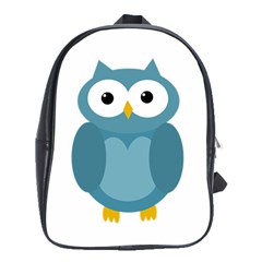 Cute Blue Owl School Bags (xl)  by Valentinaart