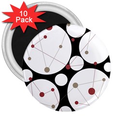 Decorative Circles 3  Magnets (10 Pack)  by Valentinaart