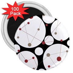 Decorative Circles 3  Magnets (100 Pack) by Valentinaart