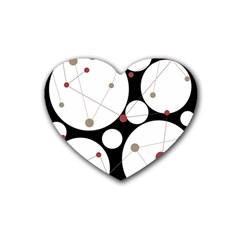 Decorative Circles Rubber Coaster (heart)  by Valentinaart