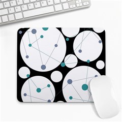 Decorative Circles - Blue Large Mousepads by Valentinaart