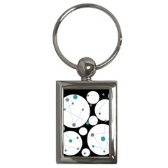 Decorative Circles - Blue Key Chains (rectangle) 